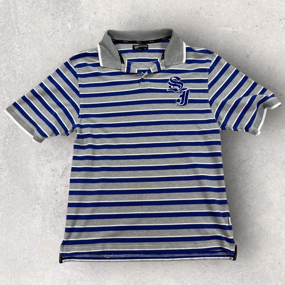Vintage Sean John Mens Polo Shirt XL Striped Embroidered Logo Y2K